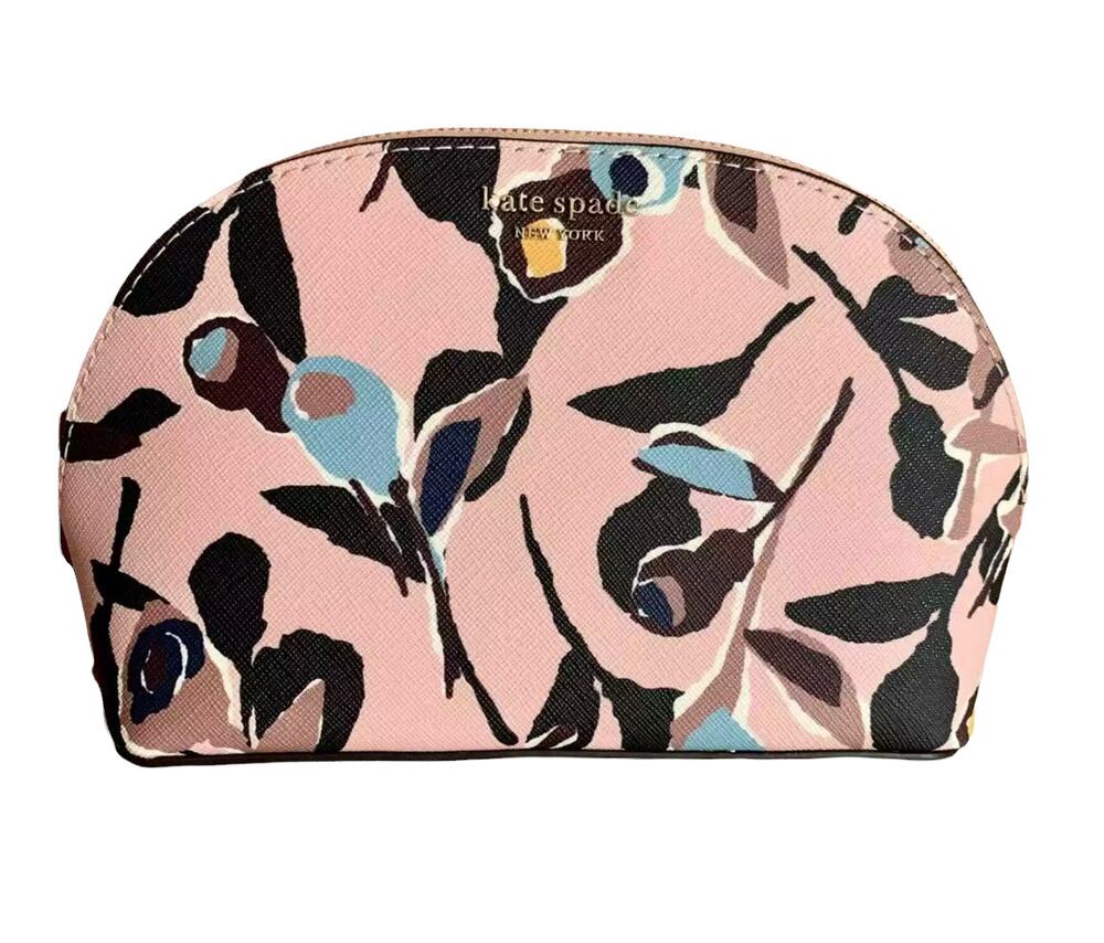 Kate Spade Cameron Pink Floral Print Cosmetics travel bag